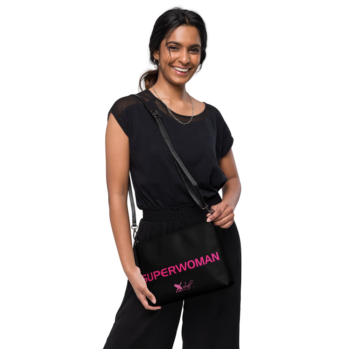 SUPERWOMAN BY XCLUSIF POETIX BLACK & PINK Crossbody bag