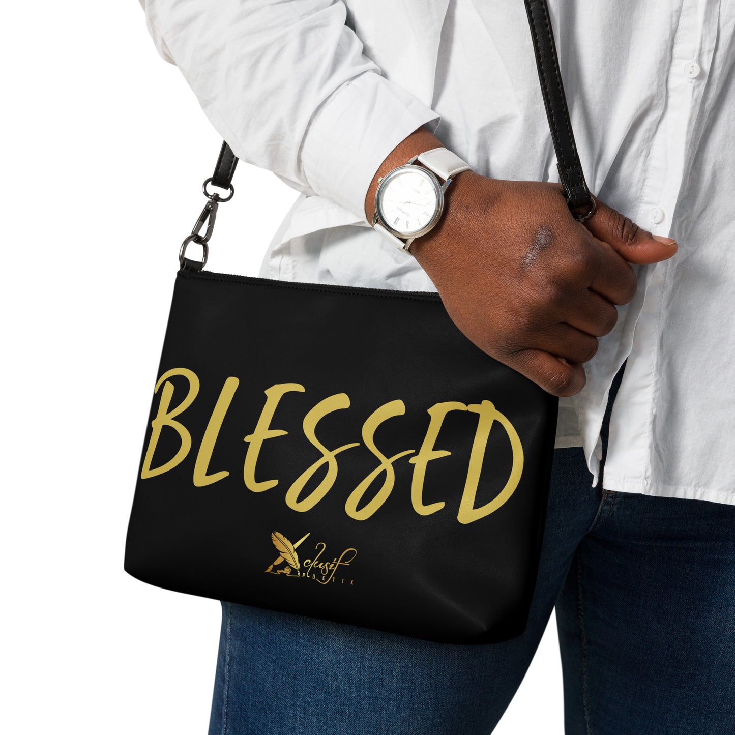 BLESSED BY XCLUSIF POETIX BLACK & GOLD Crossbody bag