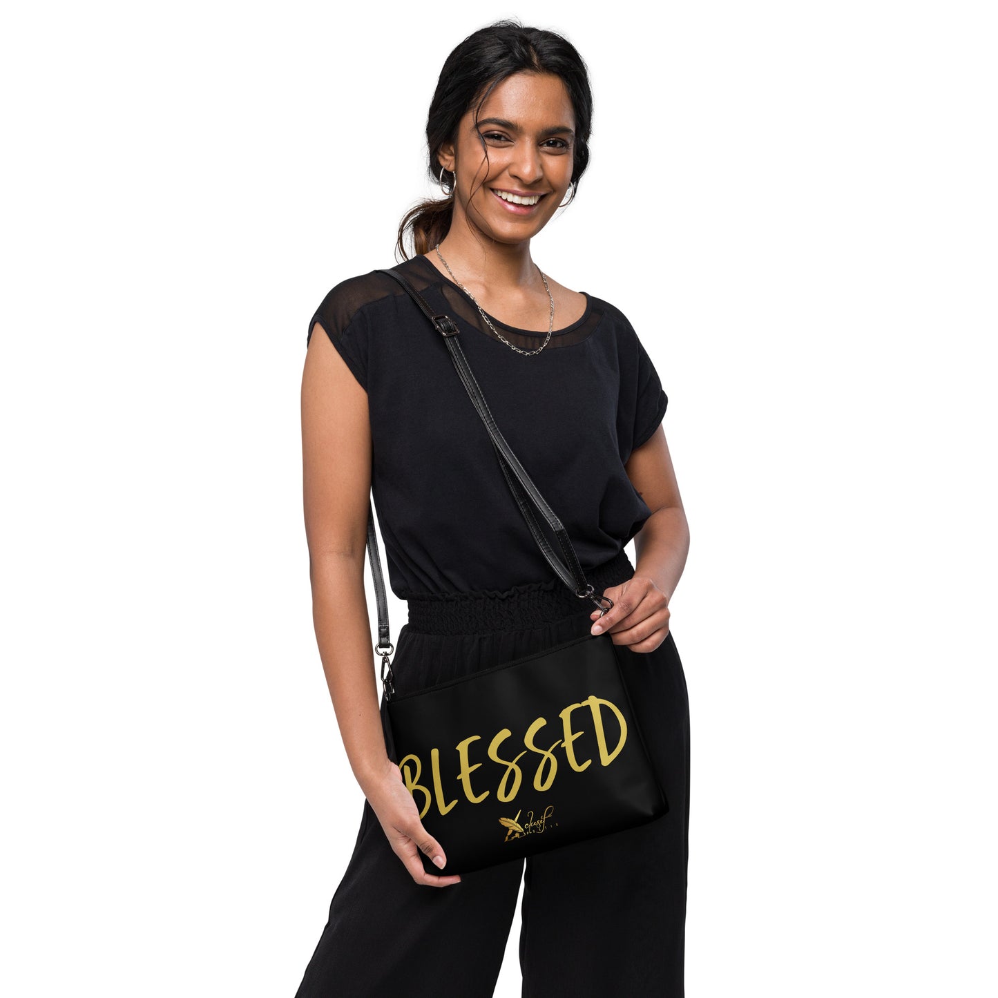 BLESSED BY XCLUSIF POETIX BLACK & GOLD Crossbody bag