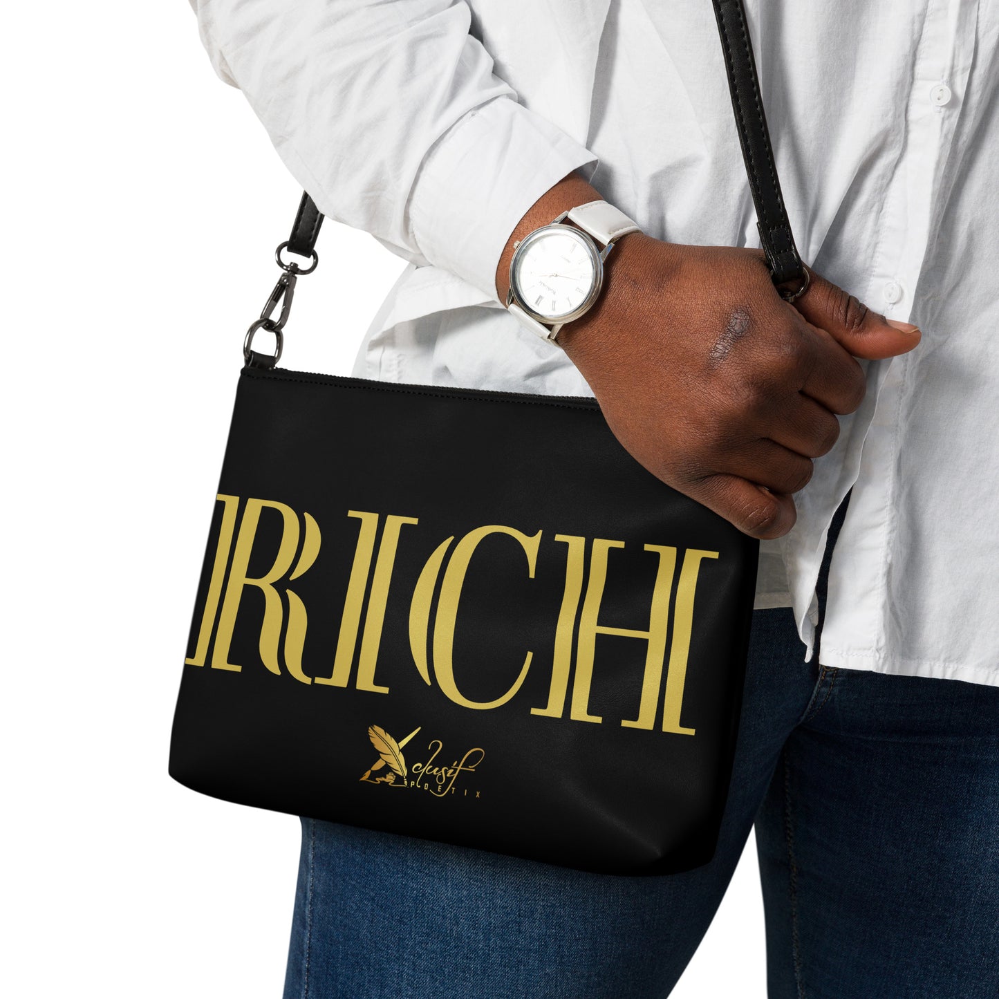 RICH BY XCLUSIF POETIX BLACK & GOLD Crossbody bag