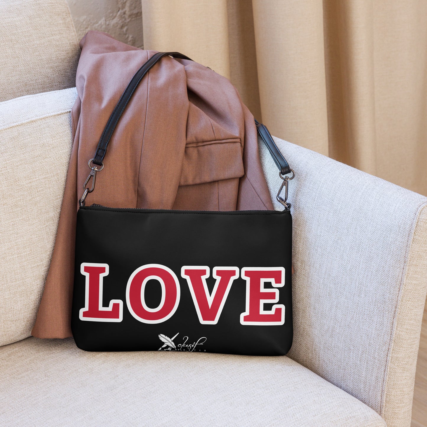 LOVE BY XCLUSIF POETIX BLACK & RED Crossbody bag