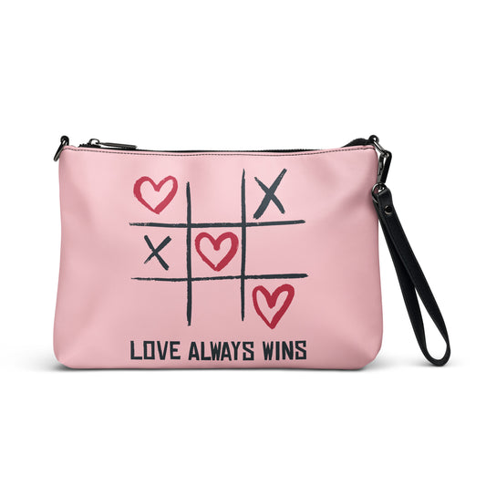 "LOVE ALWAYS WINS" BY XCLUSIF POETIX PINK Crossbody bag