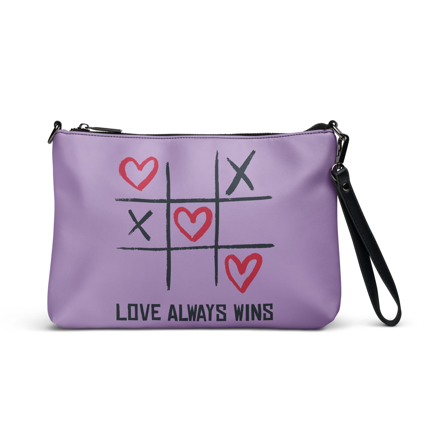 "LOVE ALWAYS WINS" BY XCLUSIF POETIX LIGHT PURPLE Crossbody bag