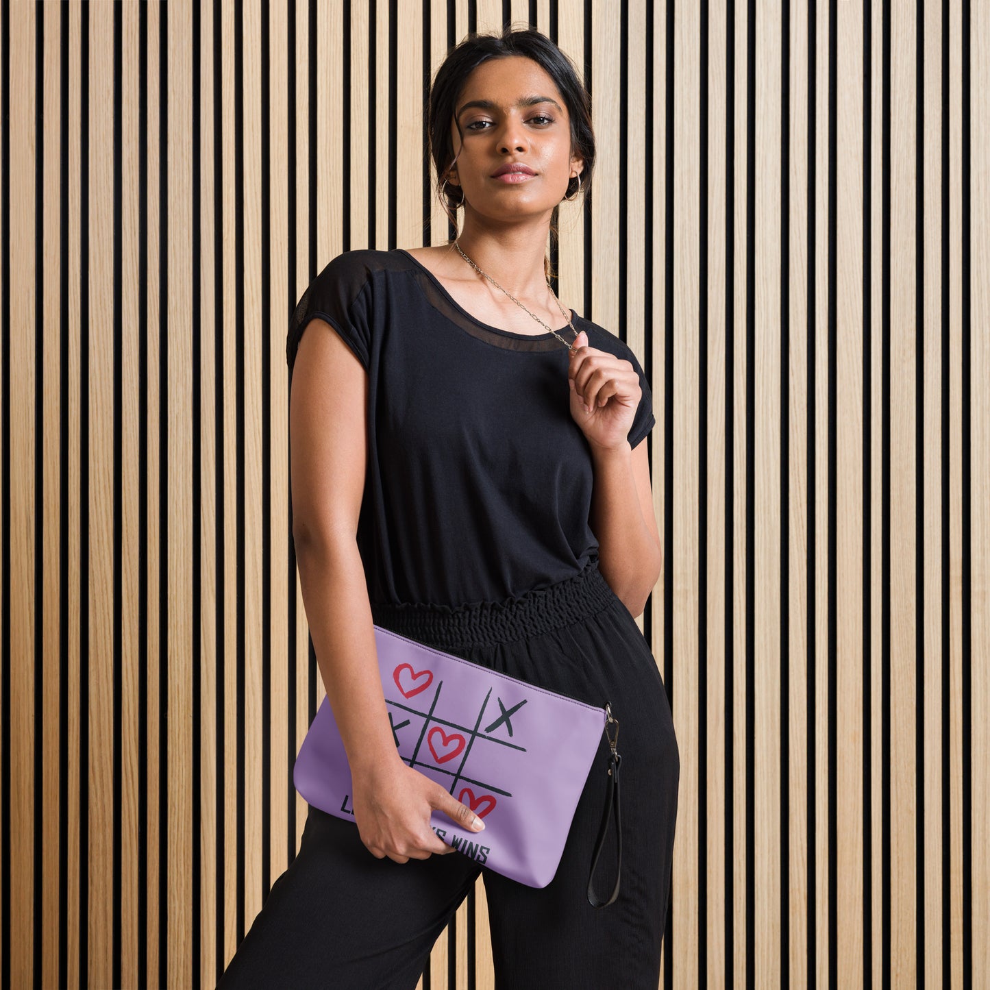 "LOVE ALWAYS WINS" BY XCLUSIF POETIX LIGHT PURPLE Crossbody bag