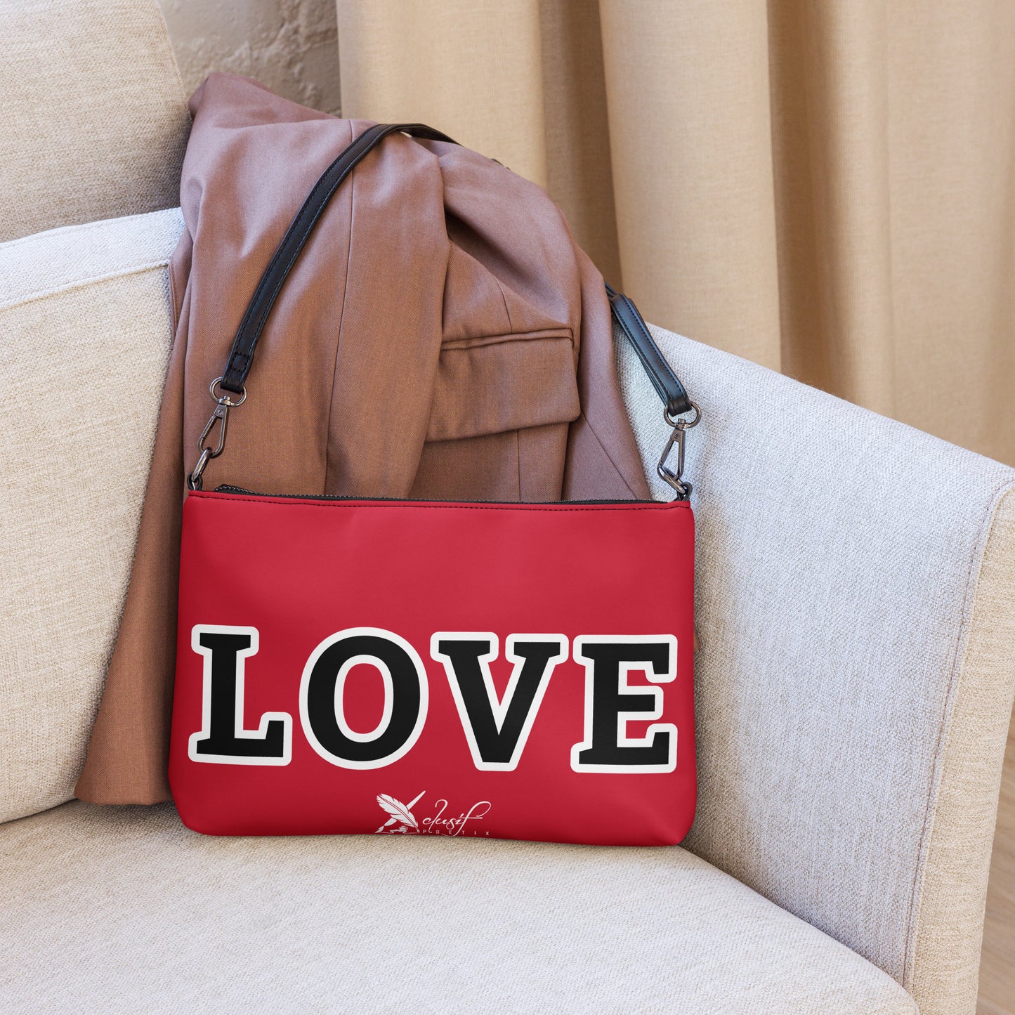 LOVE BY XCLUSIF POETIX RED & BLACK Crossbody bag