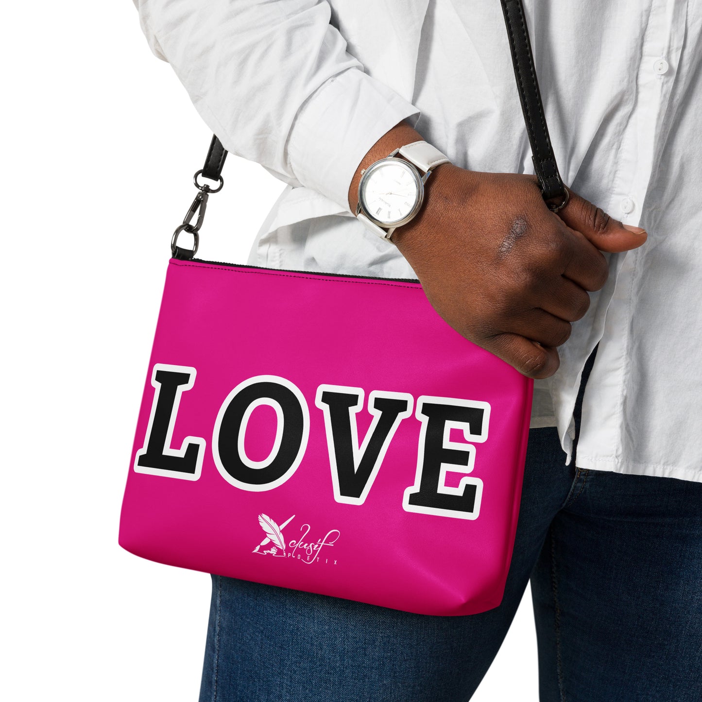 LOVE BY XCLUSIF POETIX HOT PINK & BLACK Crossbody bag