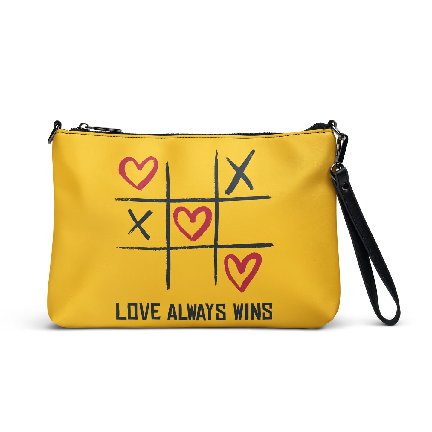 "LOVE ALWAYS WINS" BY XCLUSIF POETIX YELLOW Crossbody bag