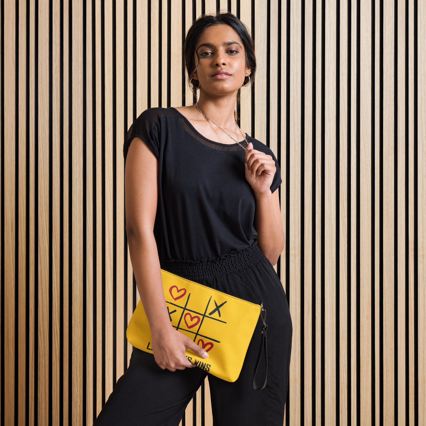 "LOVE ALWAYS WINS" BY XCLUSIF POETIX YELLOW Crossbody bag