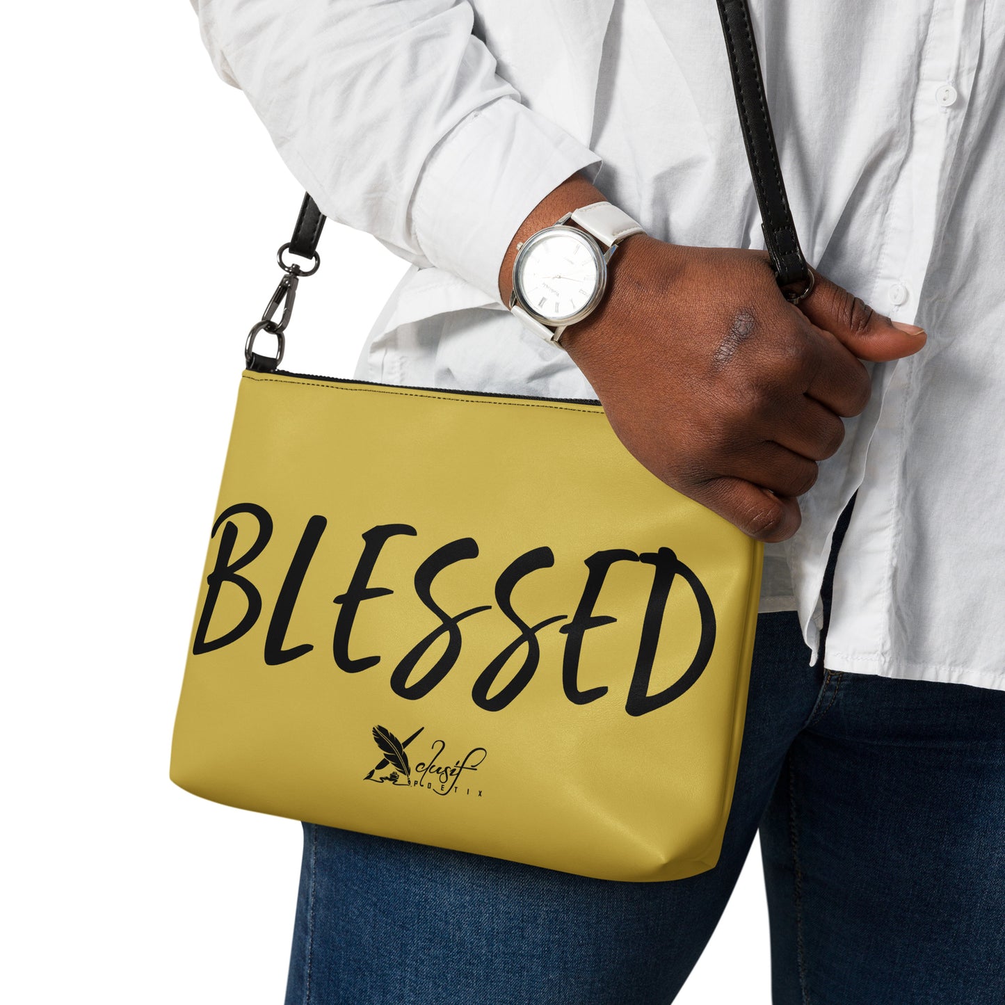 BLESSED BY XCLUSIF POETIX GOLD & BLACK Crossbody bag