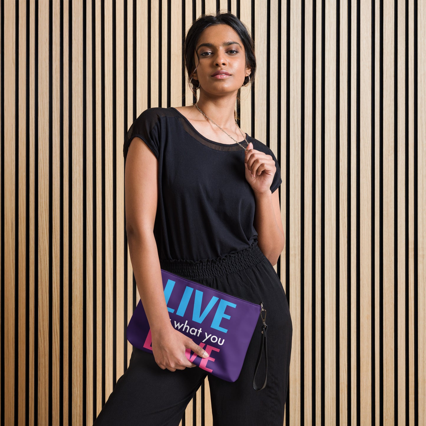 "LIVE FOR WHAT YOU LOVE" BY XCLUSIF POETIX PURPLE Crossbody bag