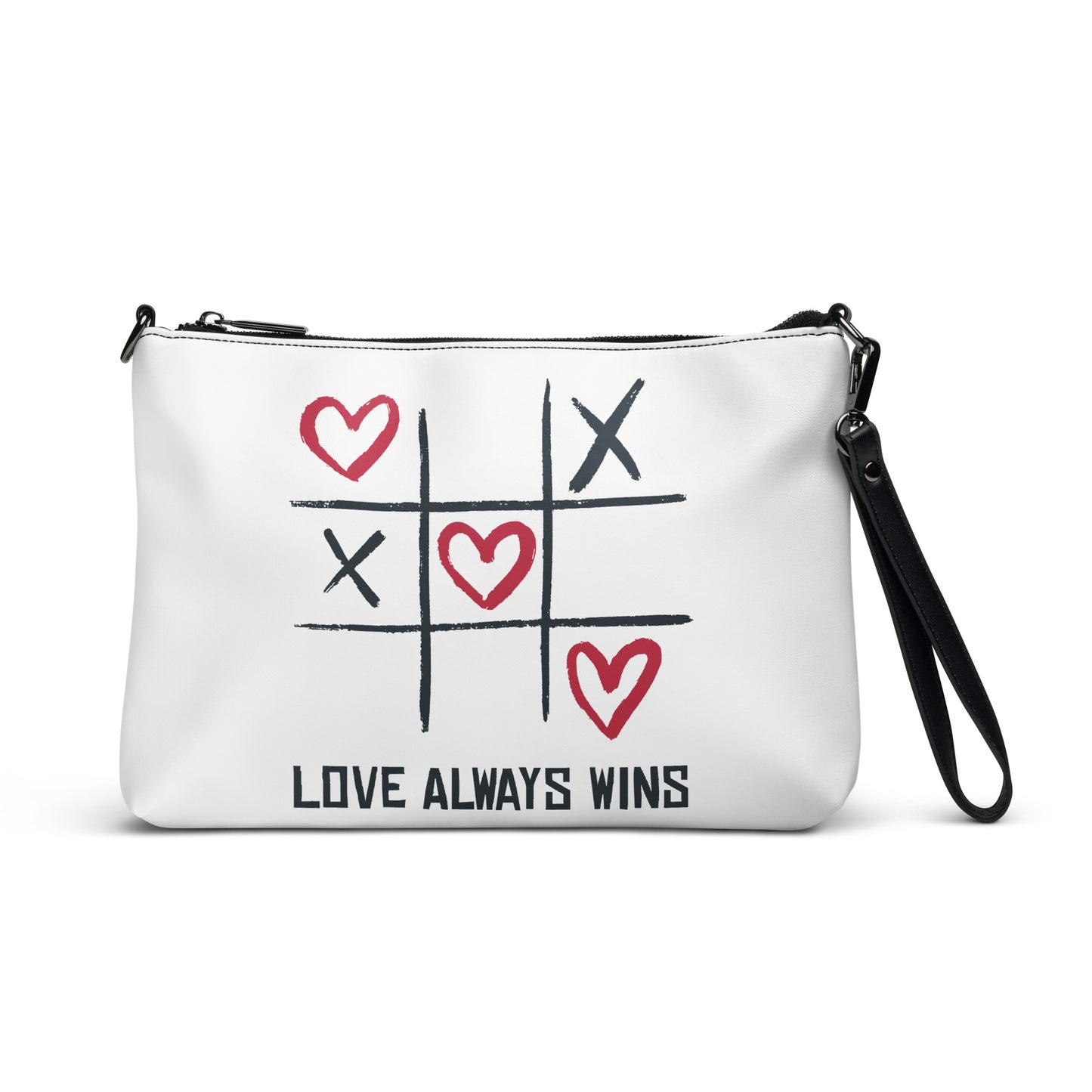 "LOVE ALWAYS WINS" BY XCLUSIF POETIX WHITE Crossbody bag