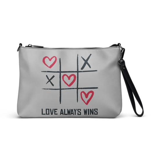 "LOVE ALWAYS WINS" BY XCLUSIF POETIX SILVER Crossbody bag