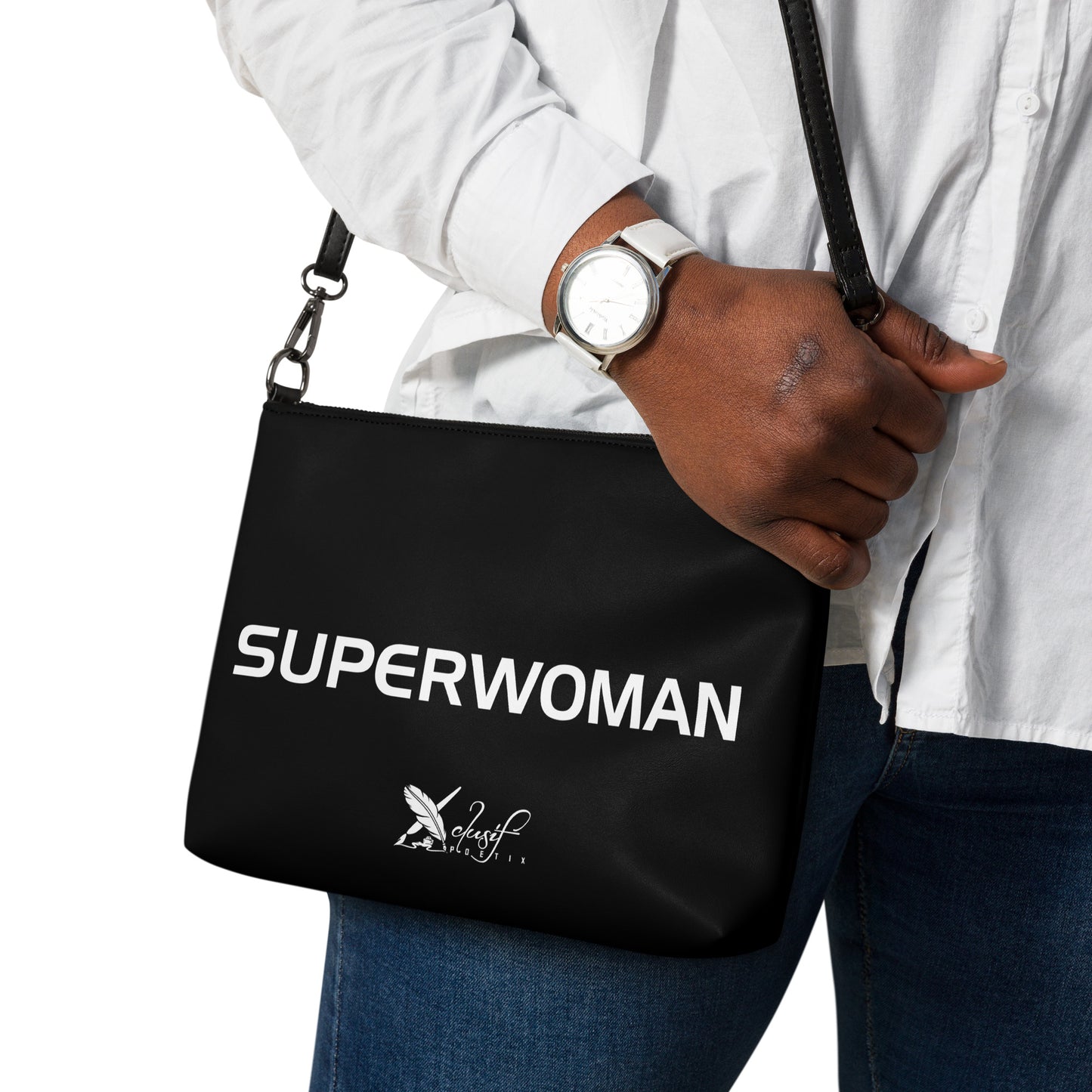 SUPERWOMAN BY XCLUSIF POETIX BLACK & WHITE Crossbody bag