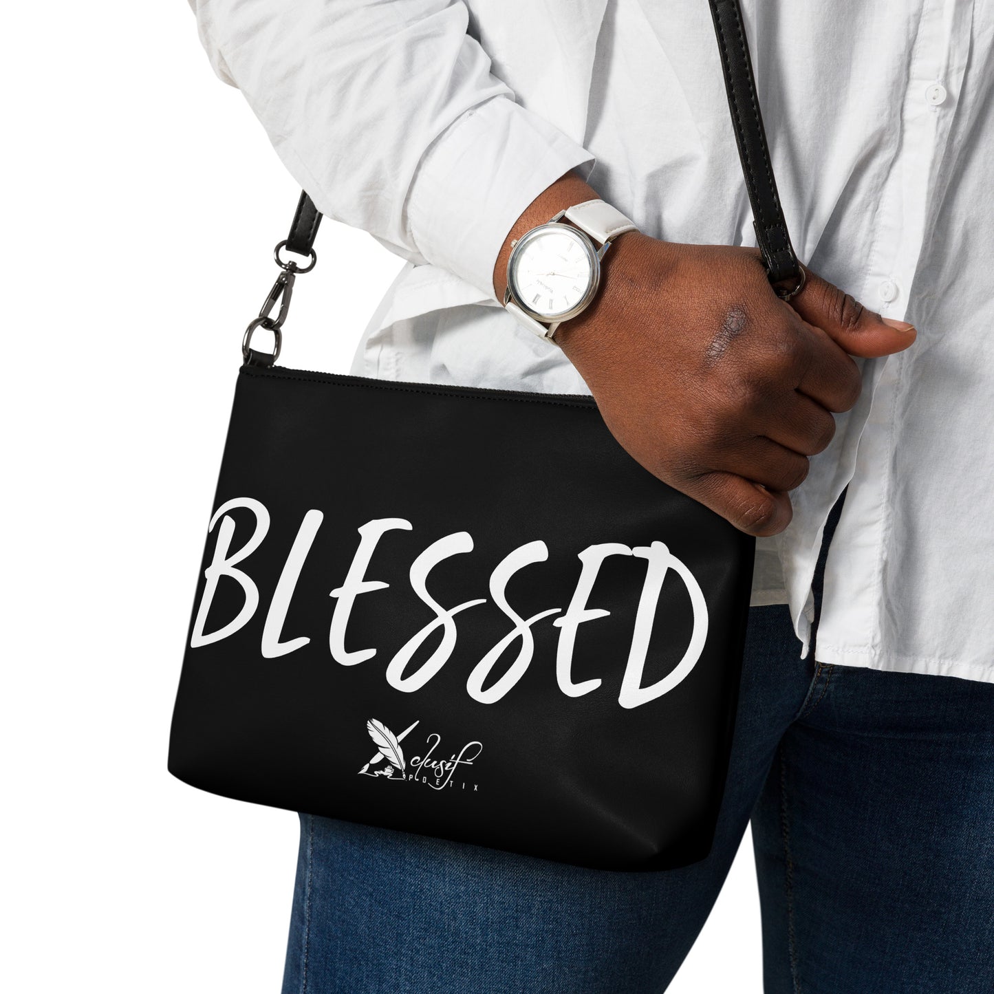 BLESSED BY XCLUSIF POETIX BLACK & WHITE Crossbody bag