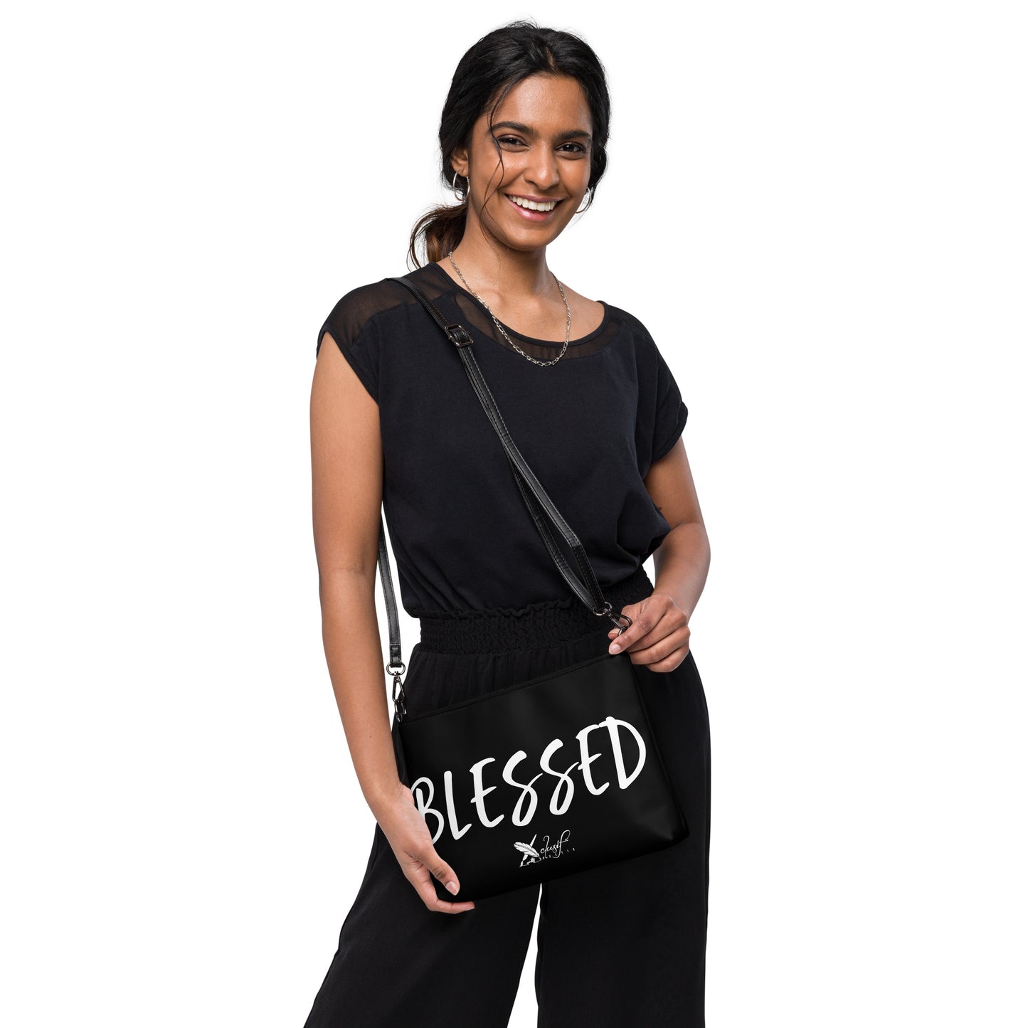 BLESSED BY XCLUSIF POETIX BLACK & WHITE Crossbody bag