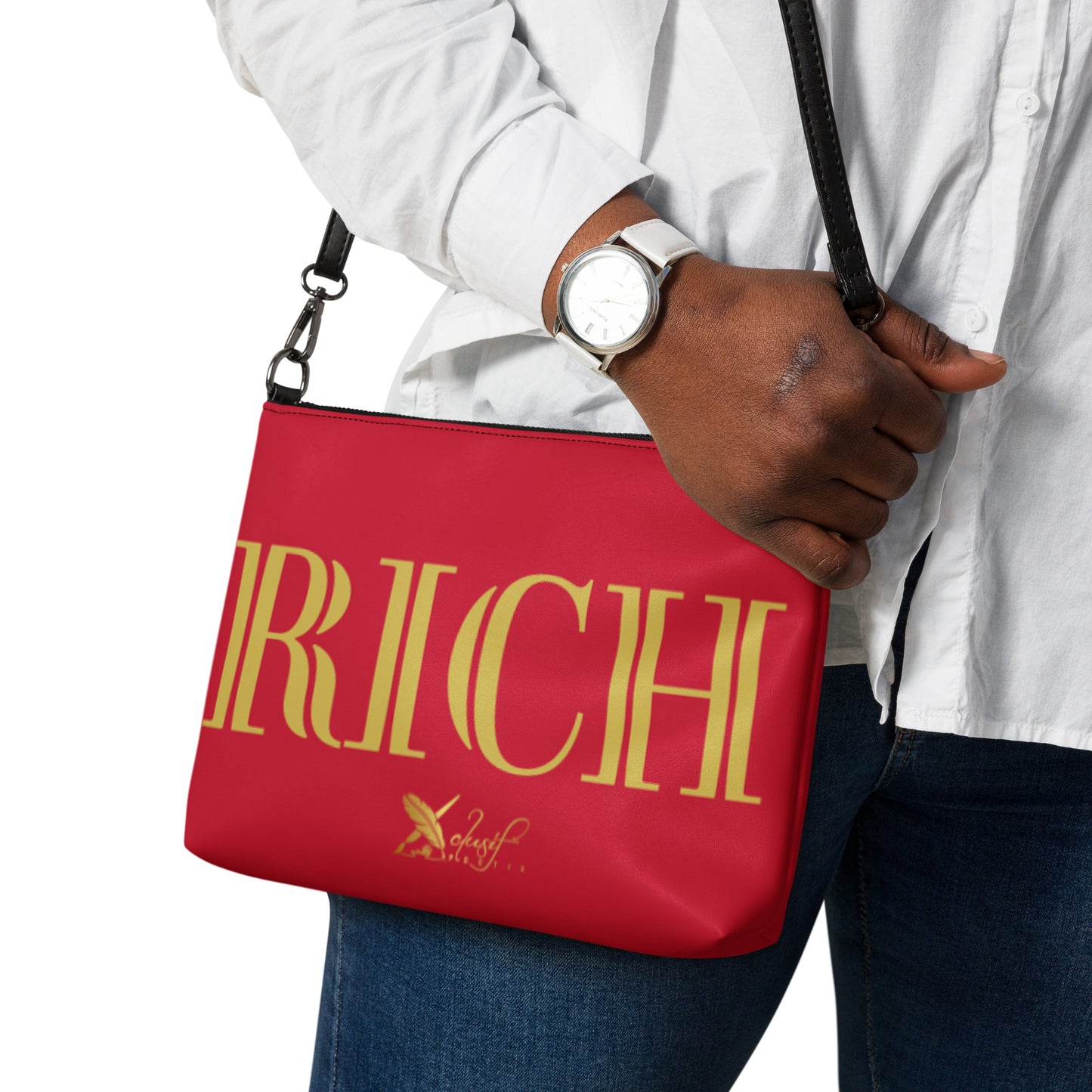 RICH BY XCLUSIF POETIX RED & GOLD Crossbody Bag