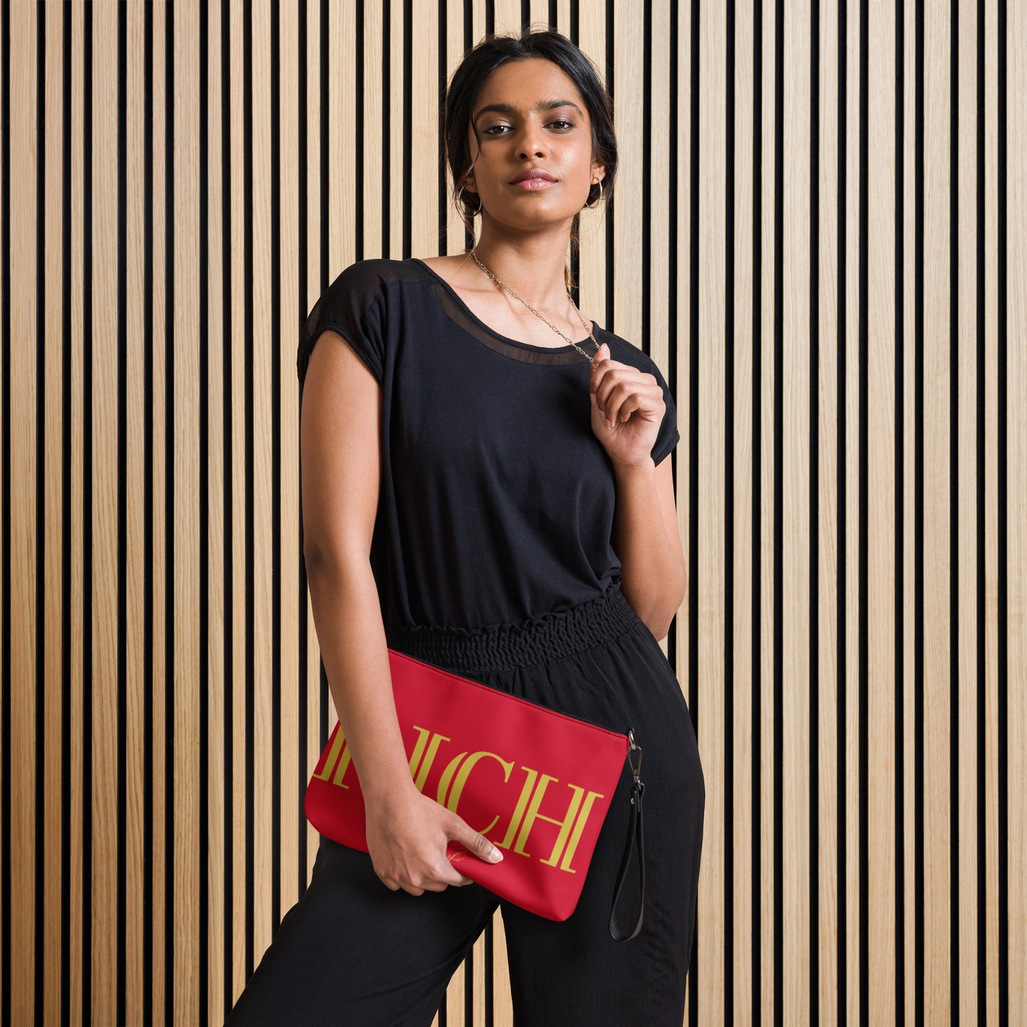 RICH BY XCLUSIF POETIX RED & GOLD Crossbody Bag