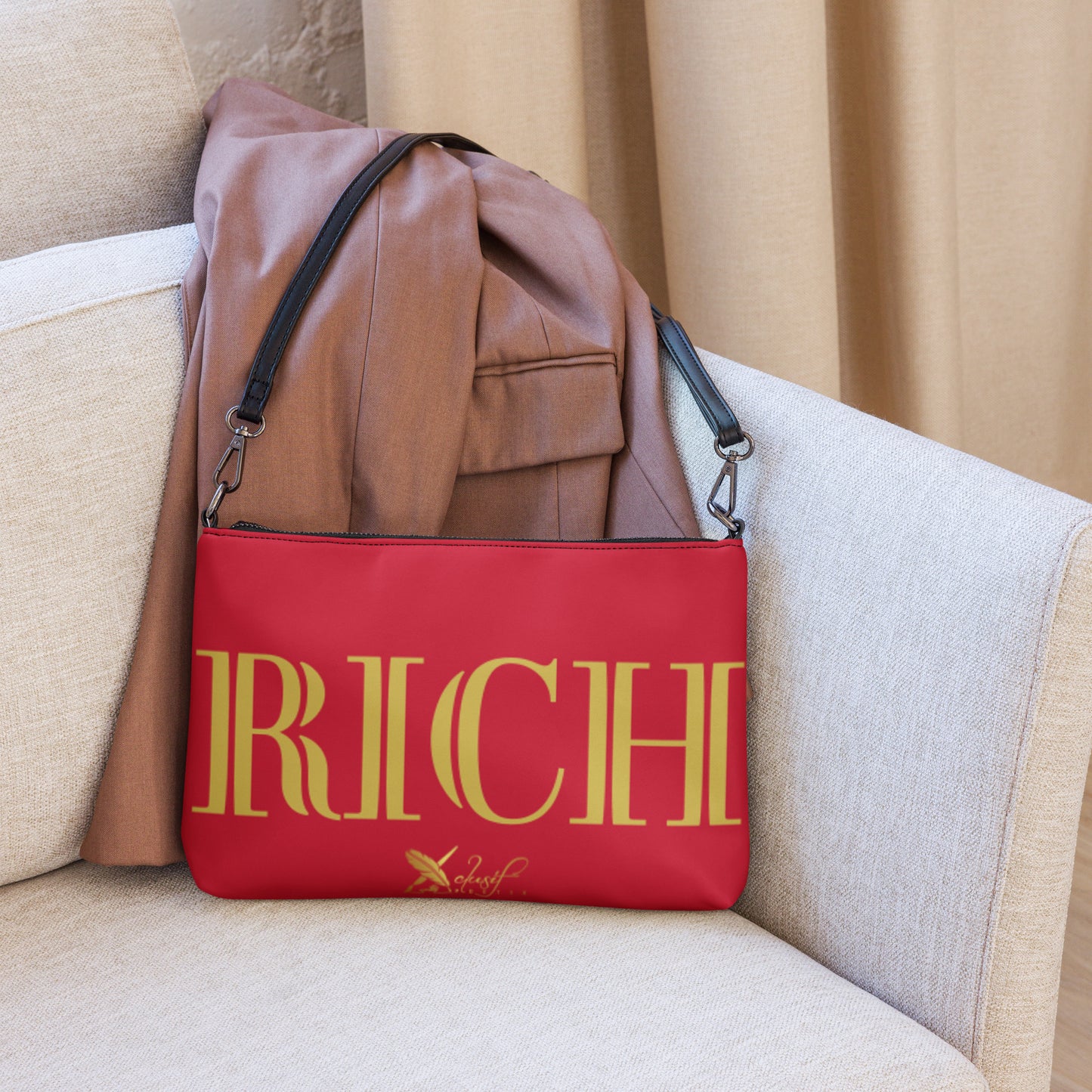 RICH BY XCLUSIF POETIX RED & GOLD Crossbody Bag