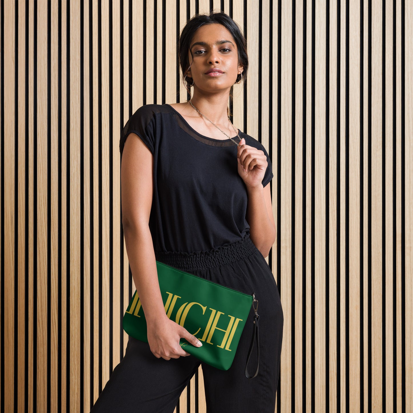 RICH BY XCLUSIF POETIX GREEN & GOLD Crossbody bag