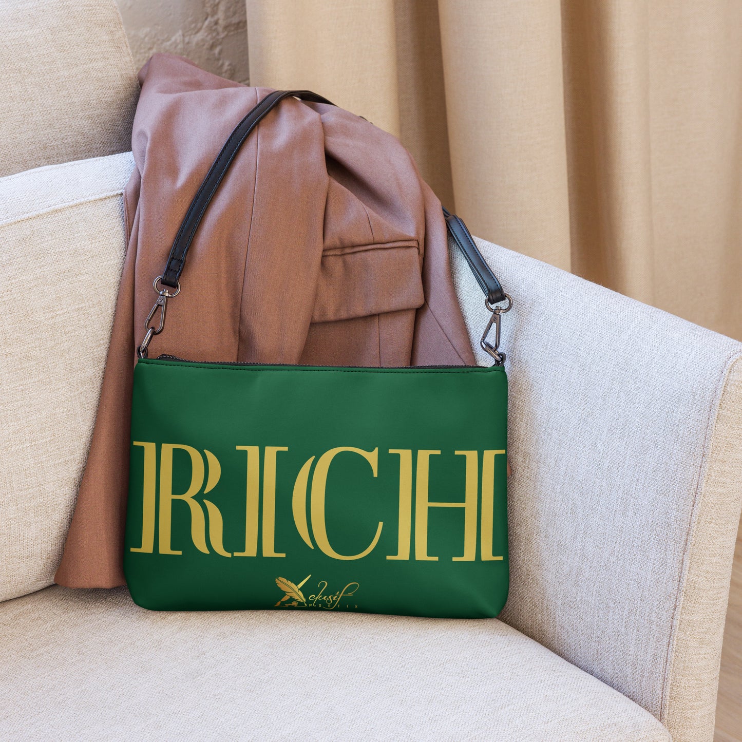 RICH BY XCLUSIF POETIX GREEN & GOLD Crossbody bag