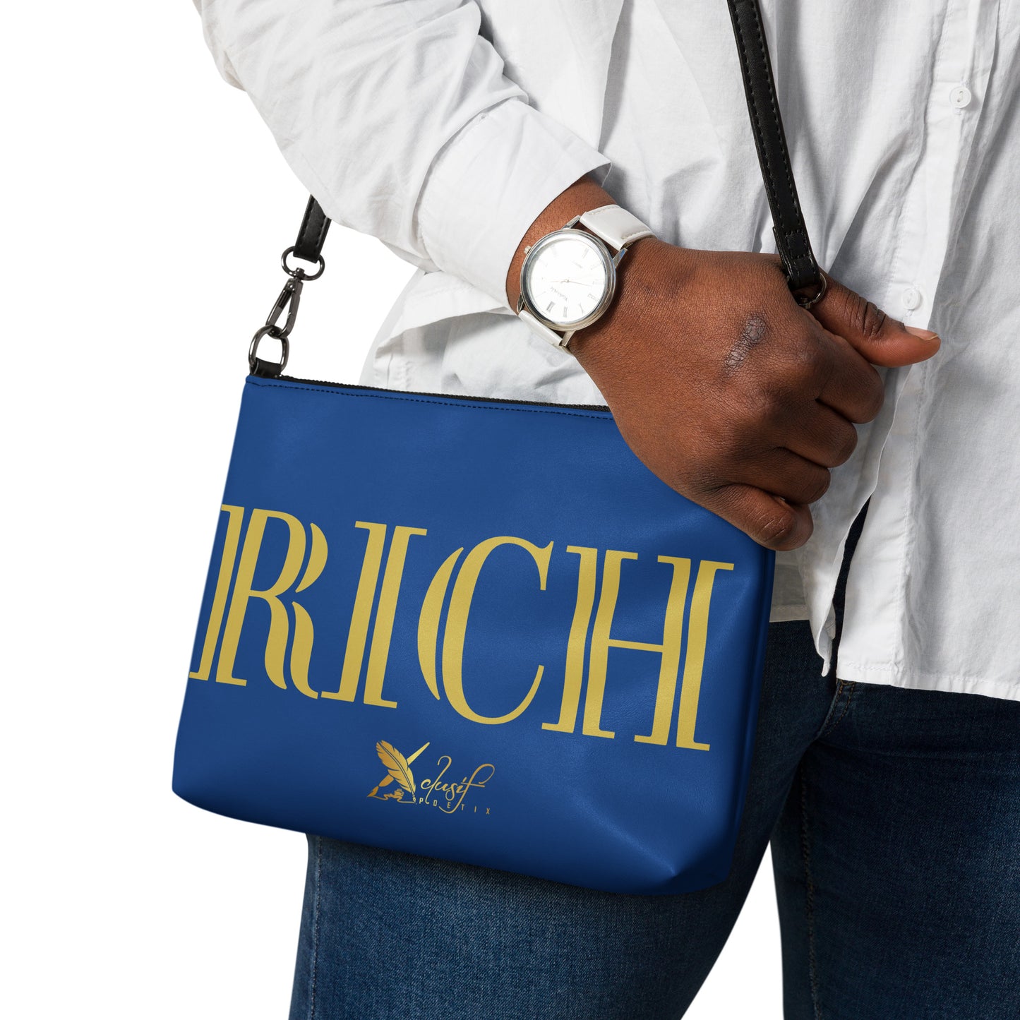 RICH BY XCLUSIF POETIX BLUE & GOLD Crossbody bag