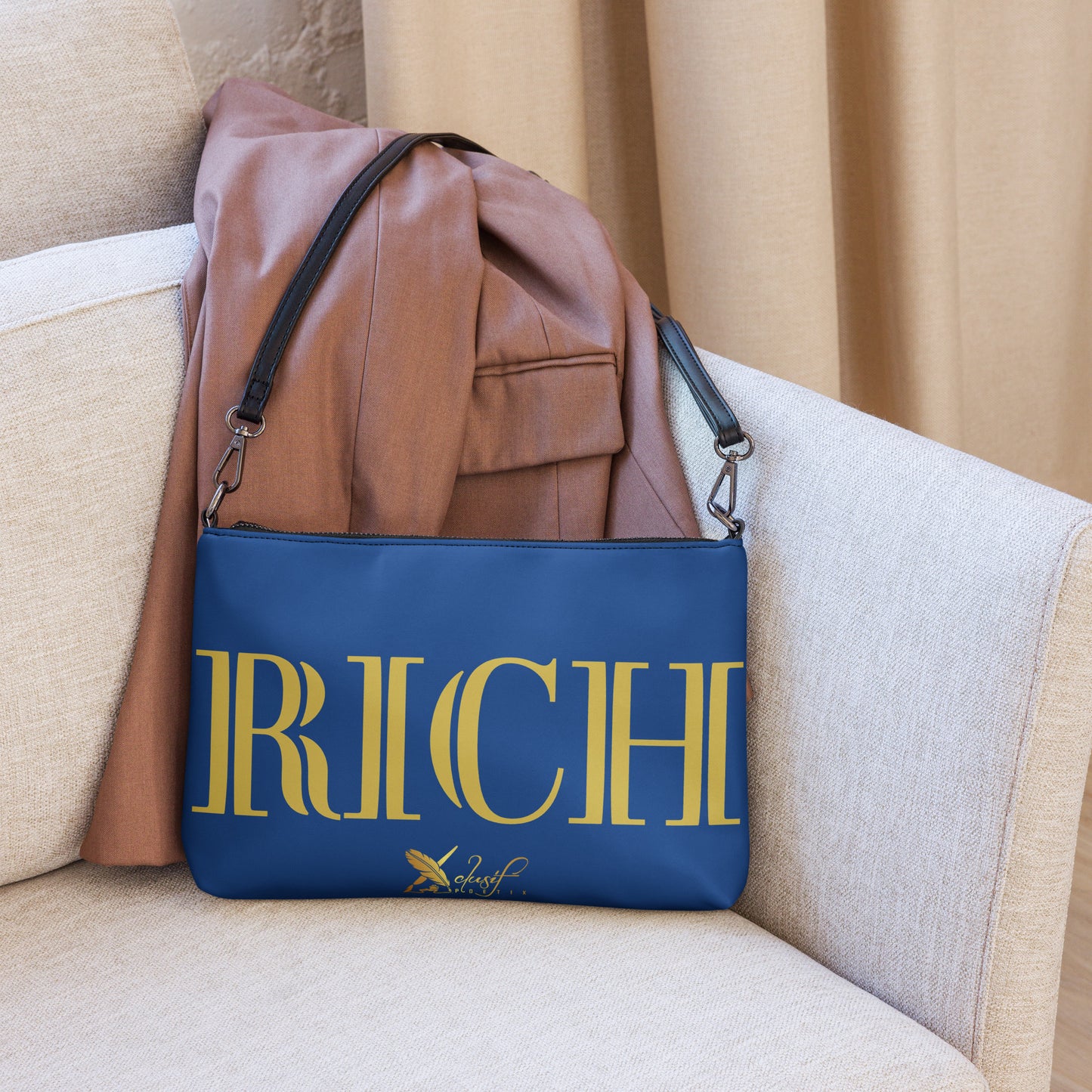 RICH BY XCLUSIF POETIX BLUE & GOLD Crossbody bag