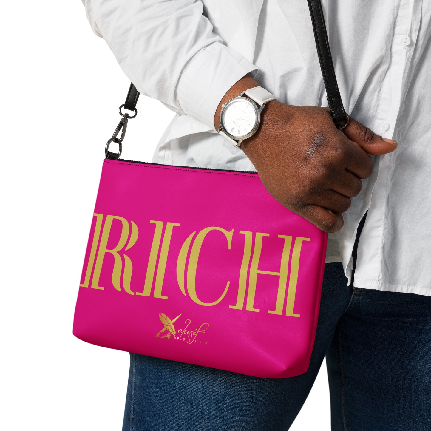 RICH BY XCLUSIF POETIX HOT PINK & GOLD Crossbody bag