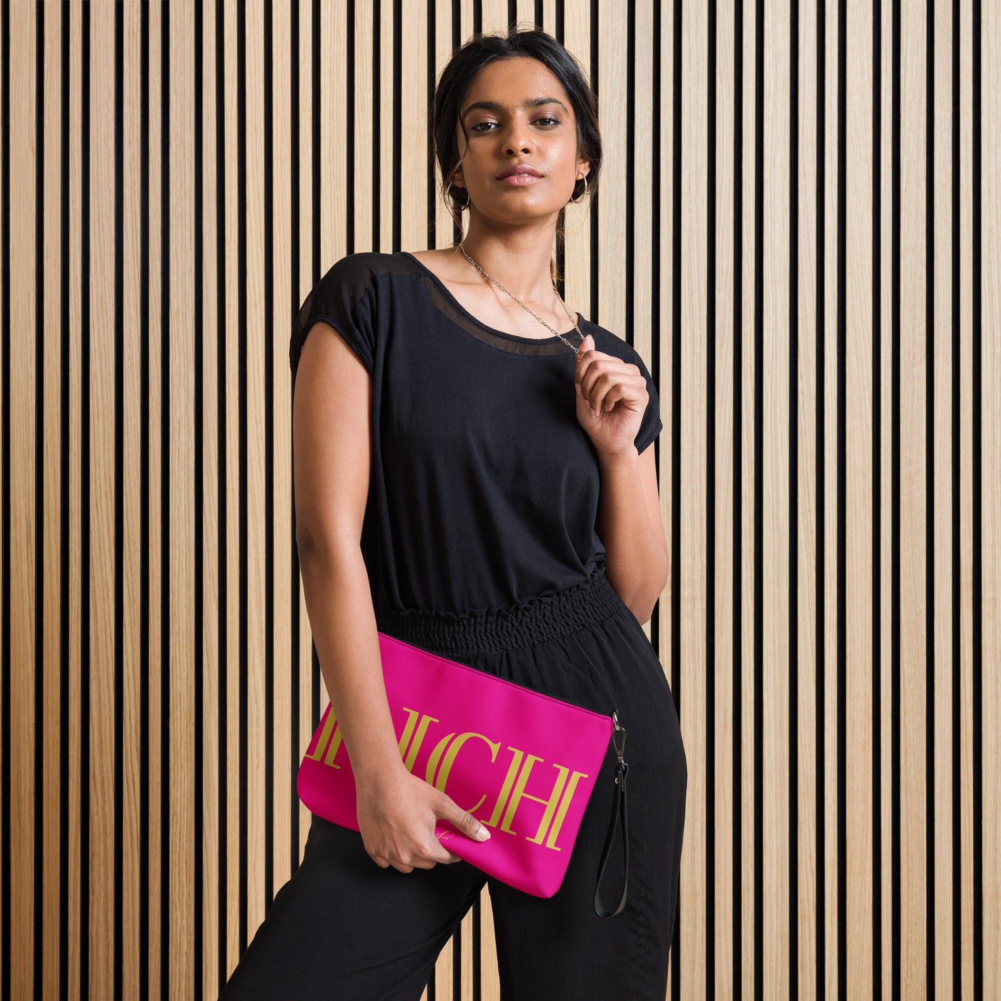 RICH BY XCLUSIF POETIX HOT PINK & GOLD Crossbody bag