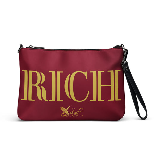 RICH BY XCLUSIF POETIX BURGUNDY & GOLD Crossbody bag