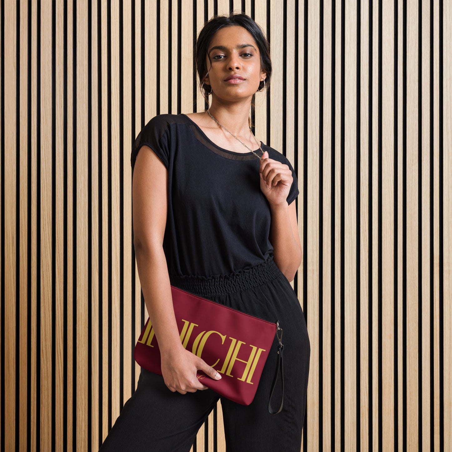 RICH BY XCLUSIF POETIX BURGUNDY & GOLD Crossbody bag