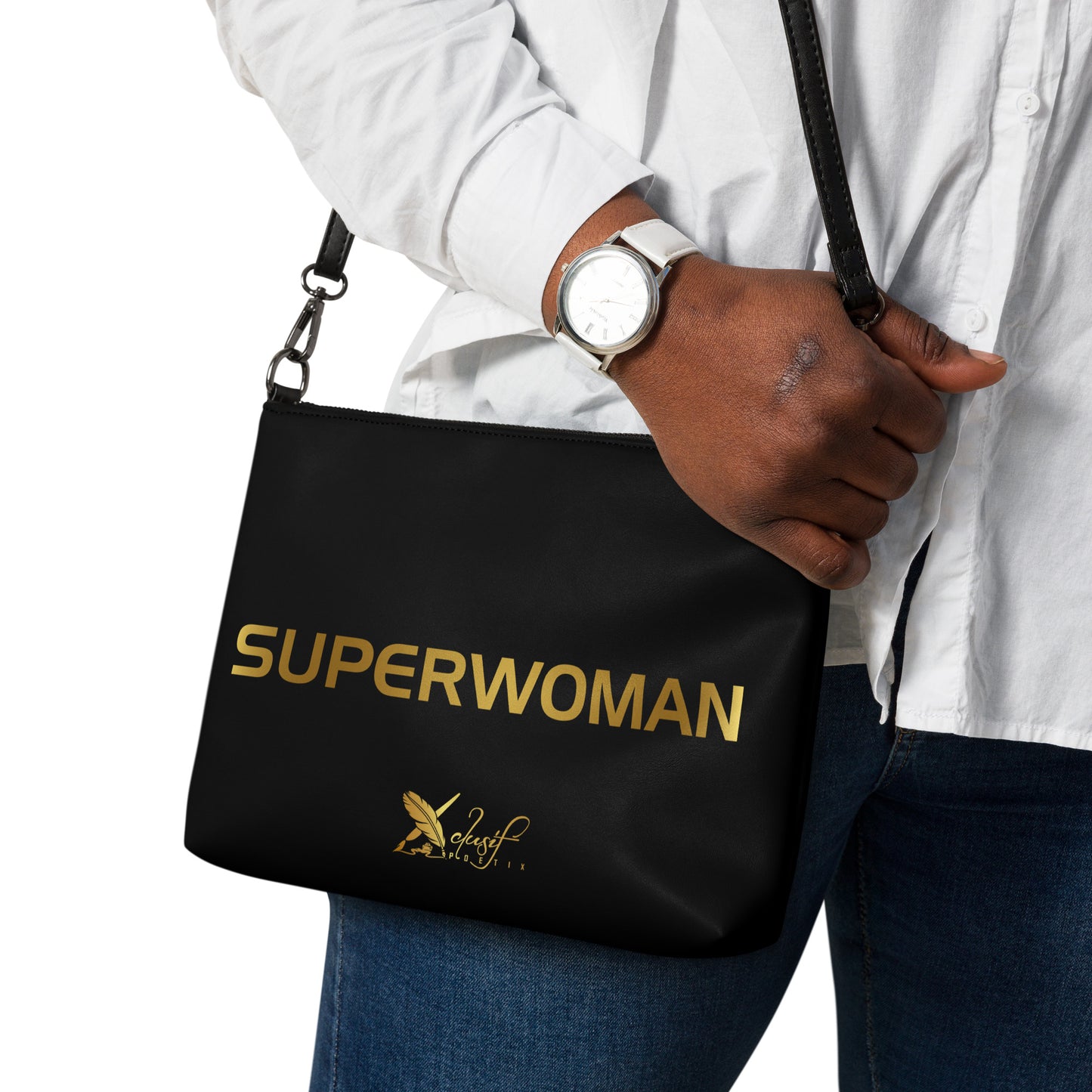 SUPERWOMAN BY XCLUSIF POETIX BLACK & GOLD Crossbody bag