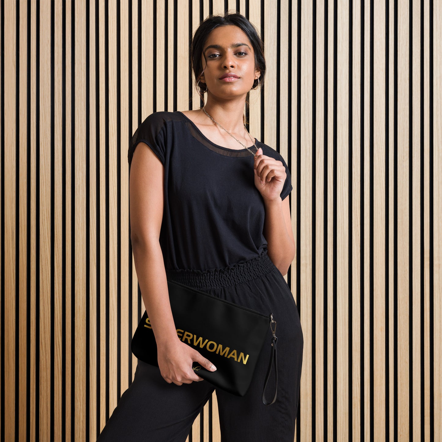 SUPERWOMAN BY XCLUSIF POETIX BLACK & GOLD Crossbody bag