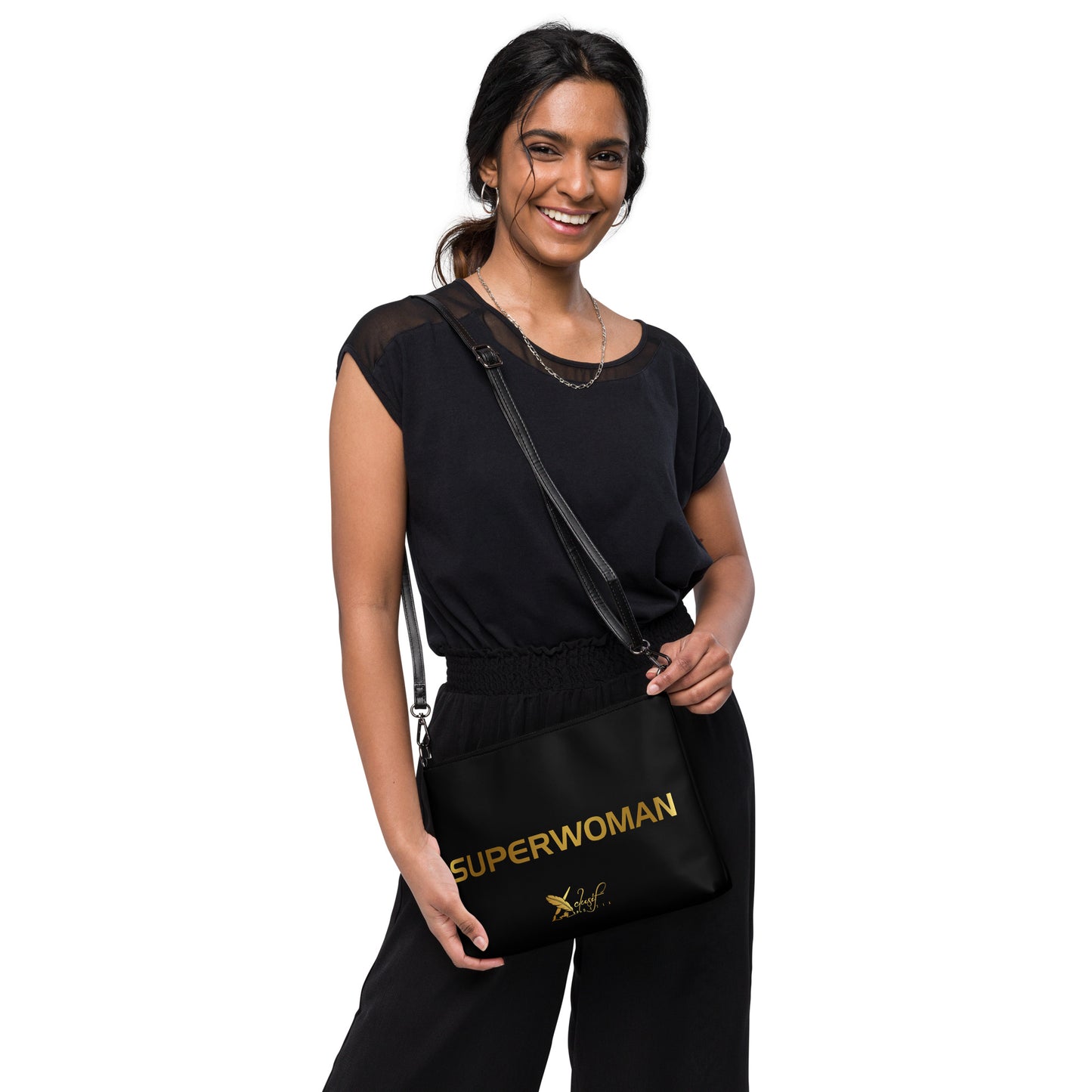 SUPERWOMAN BY XCLUSIF POETIX BLACK & GOLD Crossbody bag