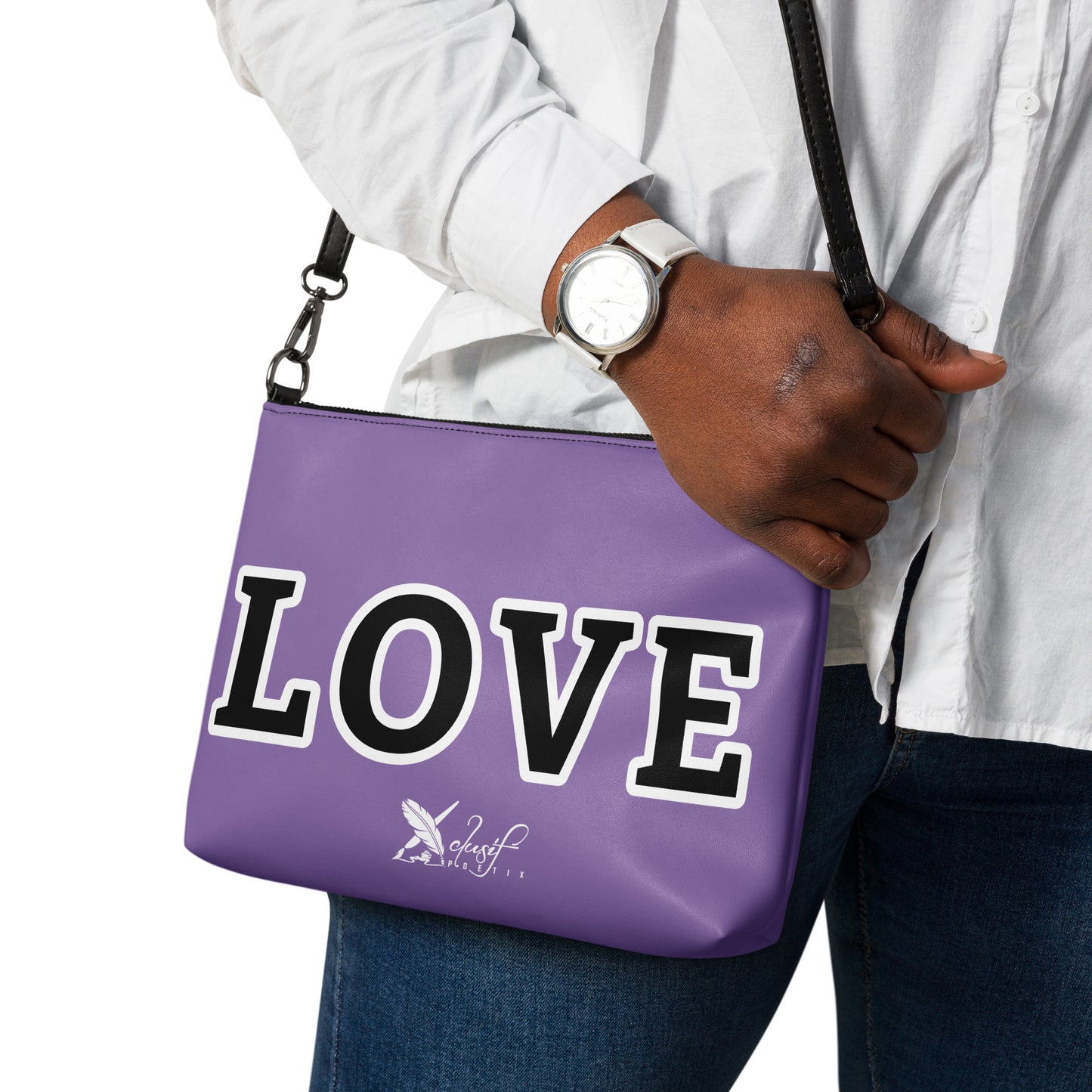 LOVE BY XCLUSIF POETIX PURPLE & BLACK Crossbody bag