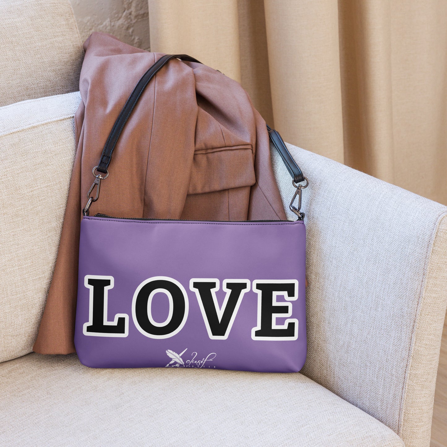 LOVE BY XCLUSIF POETIX PURPLE & BLACK Crossbody bag