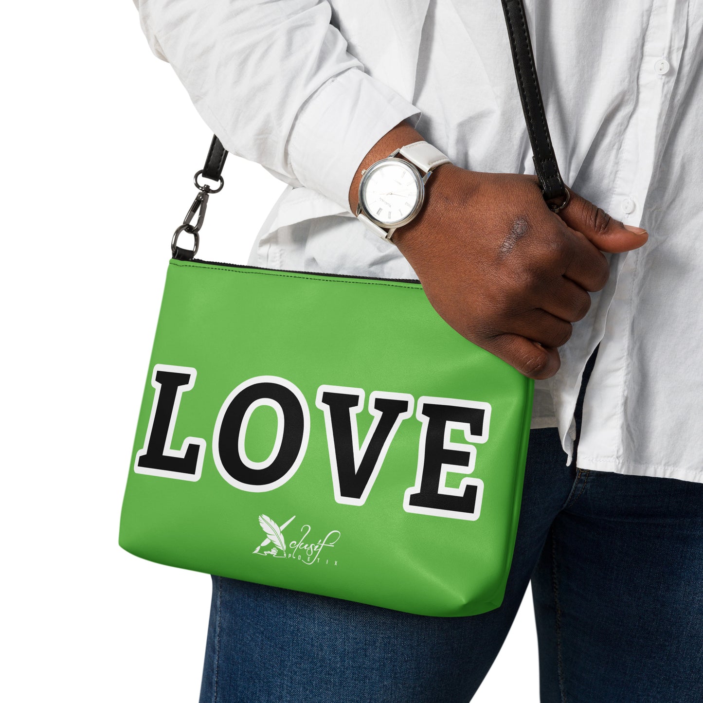 LOVE BY XCLUSIF POETIX GREEN & BLACK Crossbody bag