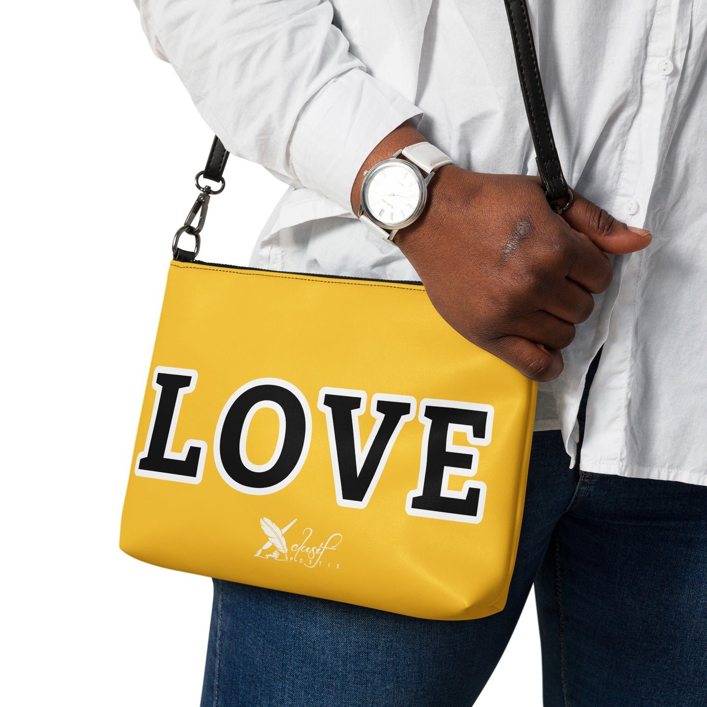 LOVE BY XCLUSIF POETIX YELLOW & BLACK Crossbody bag