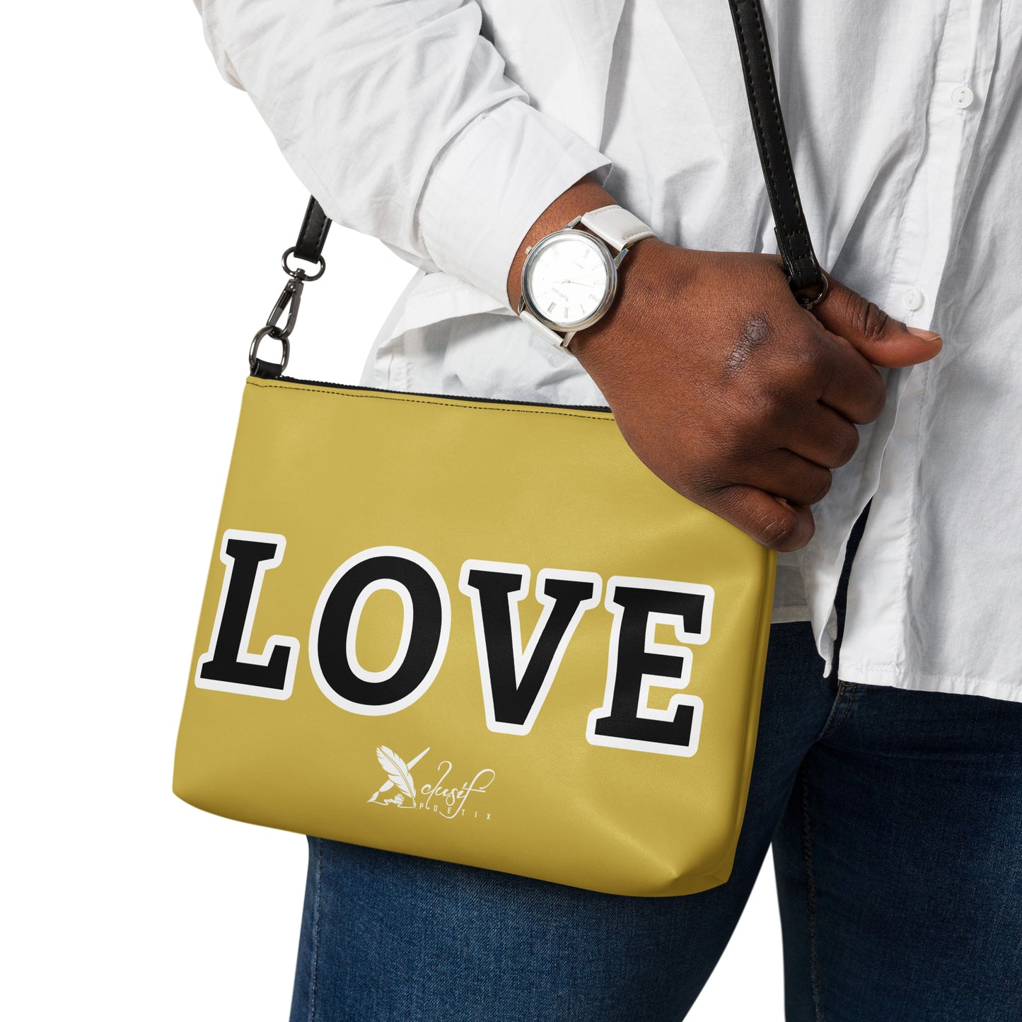 LOVE BY XCLUSIF POETIX GOLD & BLACK Crossbody bag