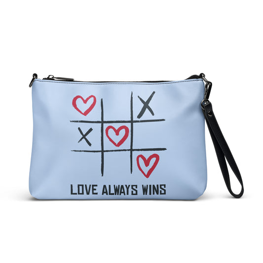 "LOVE ALWAYS WINS" BY XCLUSIF POETIX LIGHT BLUE Crossbody bag