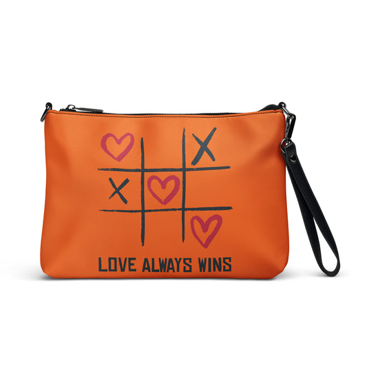 "LOVE ALWAYS WINS" BY XCLUSIF POETIX ORANGE Crossbody bag