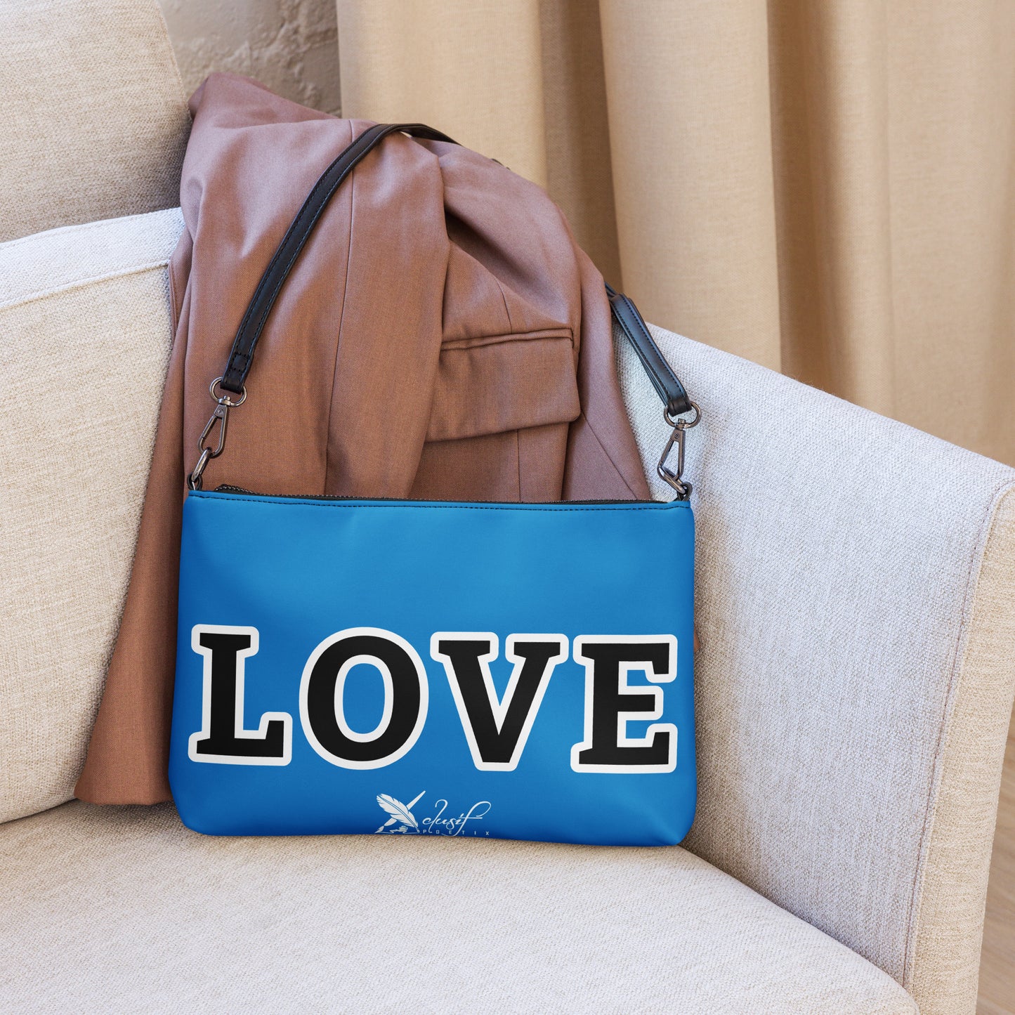 LOVE BY XCLUSIF POETIX BLUE & BLACK Crossbody bag