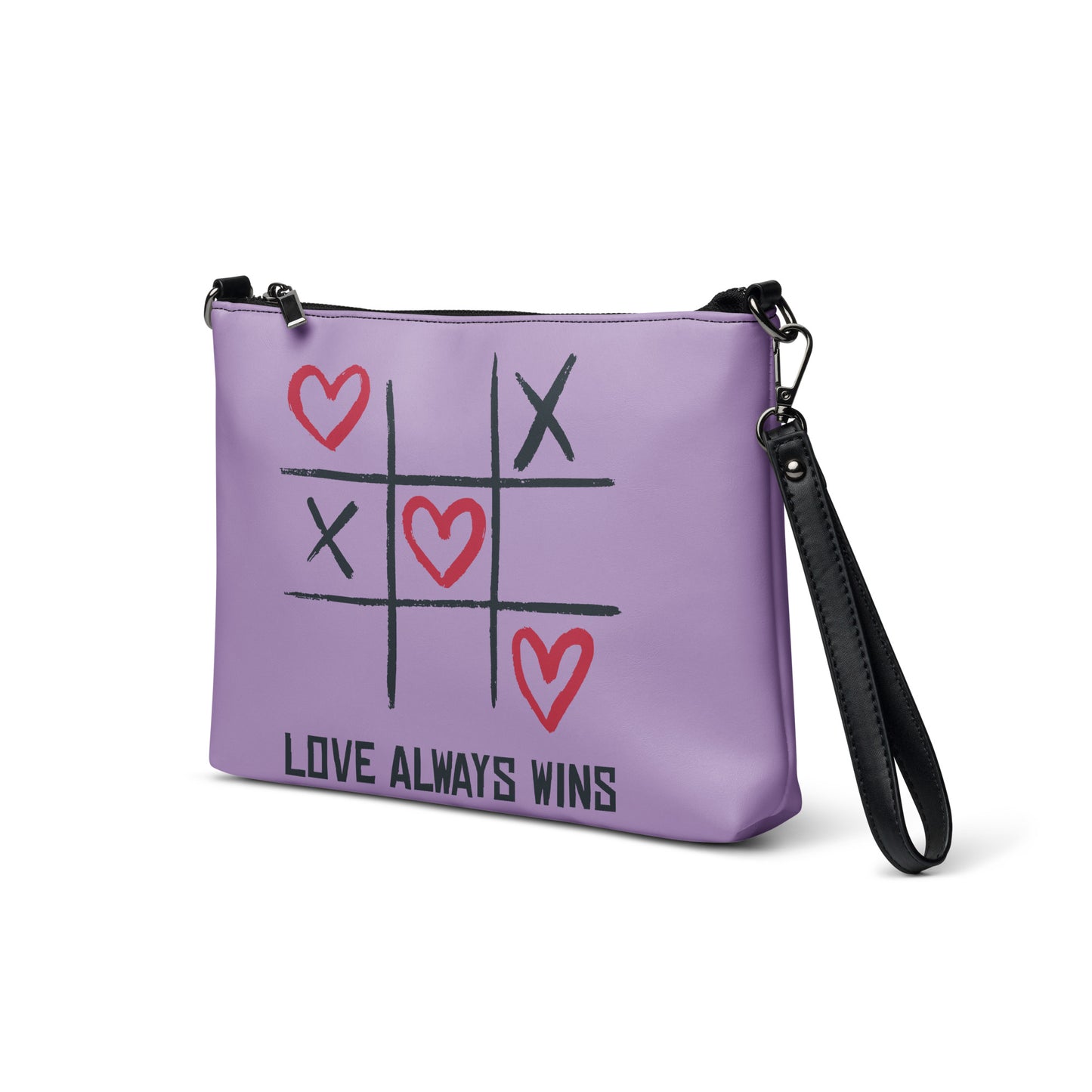 "LOVE ALWAYS WINS" BY XCLUSIF POETIX LIGHT PURPLE Crossbody bag