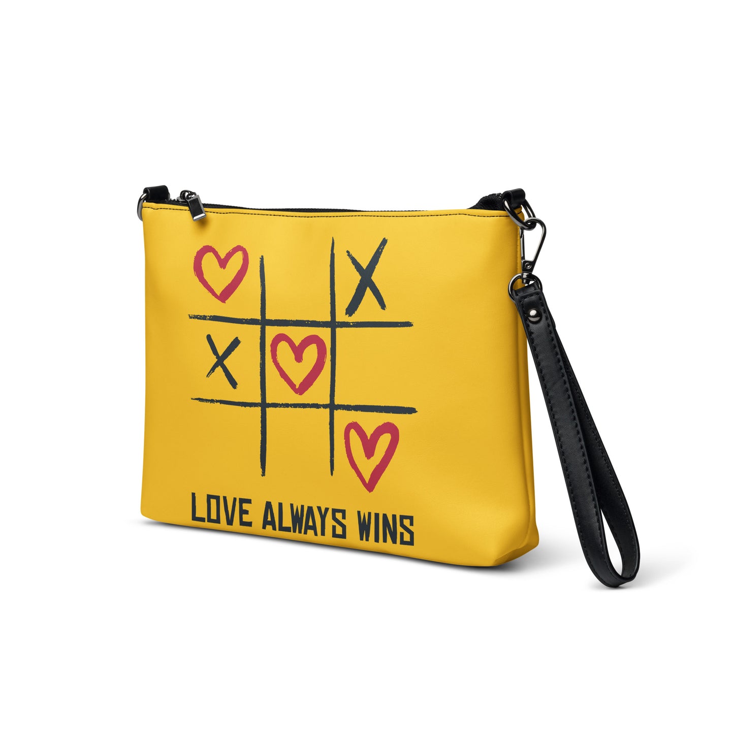 "LOVE ALWAYS WINS" BY XCLUSIF POETIX YELLOW Crossbody bag