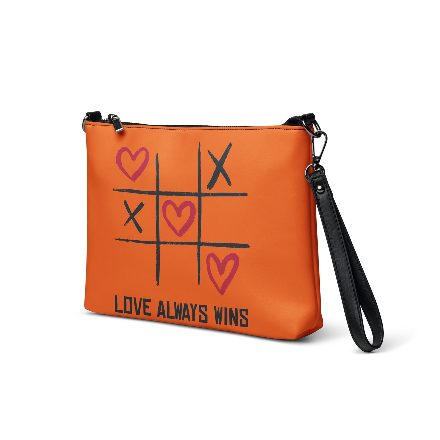 "LOVE ALWAYS WINS" BY XCLUSIF POETIX ORANGE Crossbody bag