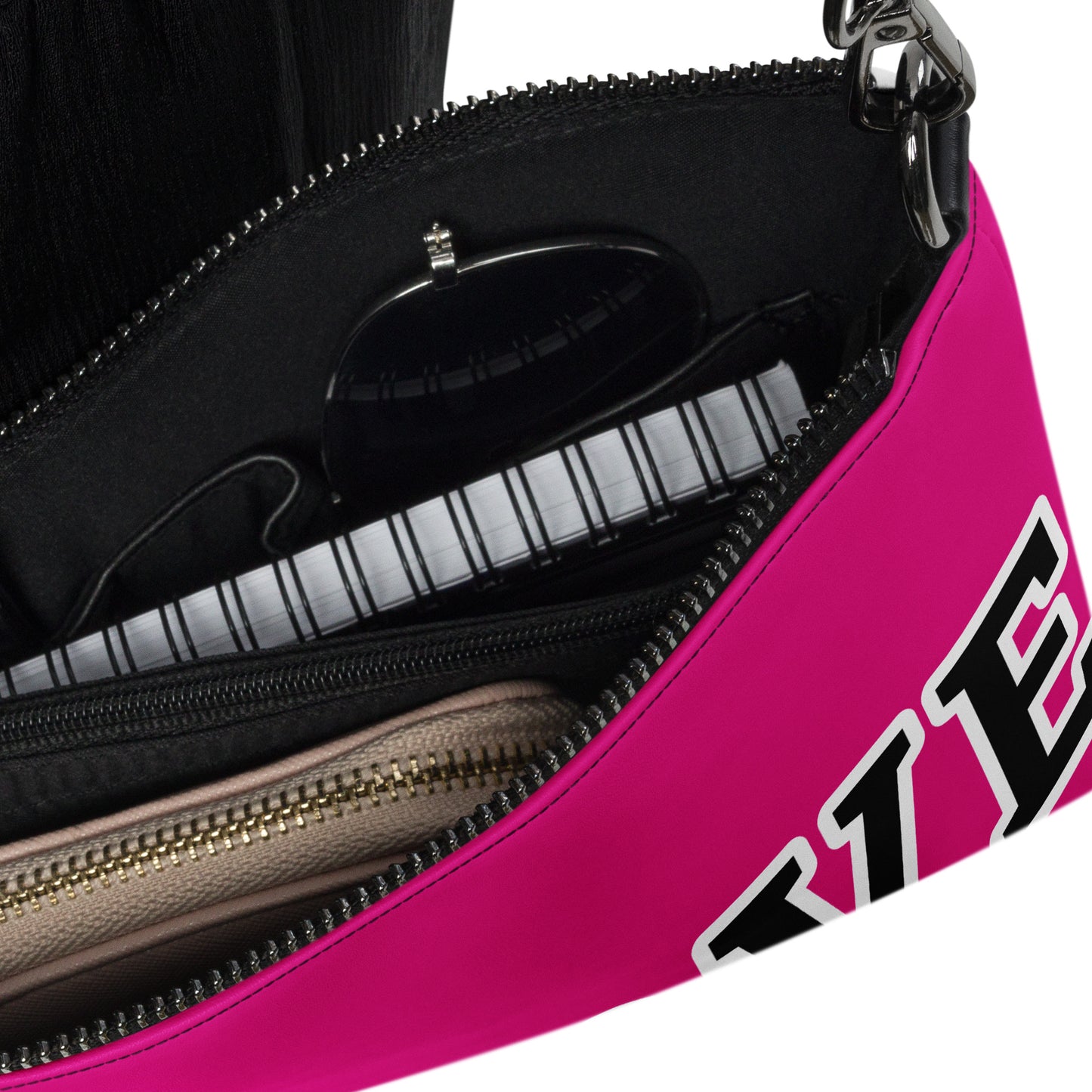 LOVE BY XCLUSIF POETIX HOT PINK & BLACK Crossbody bag