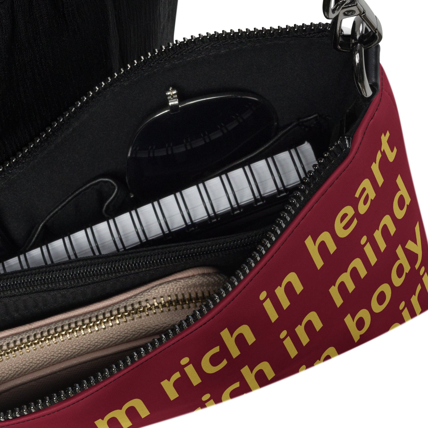 RICH BY XCLUSIF POETIX BURGUNDY & GOLD Crossbody bag