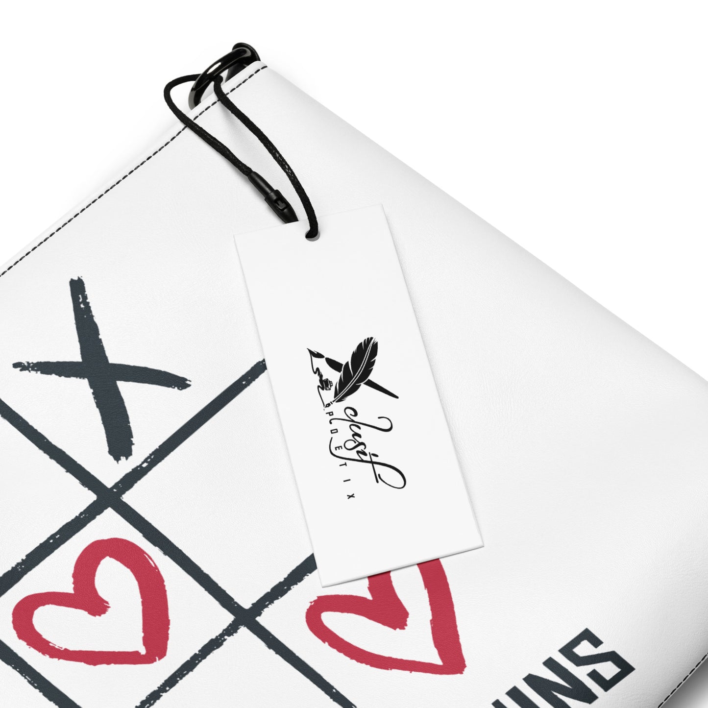 "LOVE ALWAYS WINS" BY XCLUSIF POETIX WHITE Crossbody bag