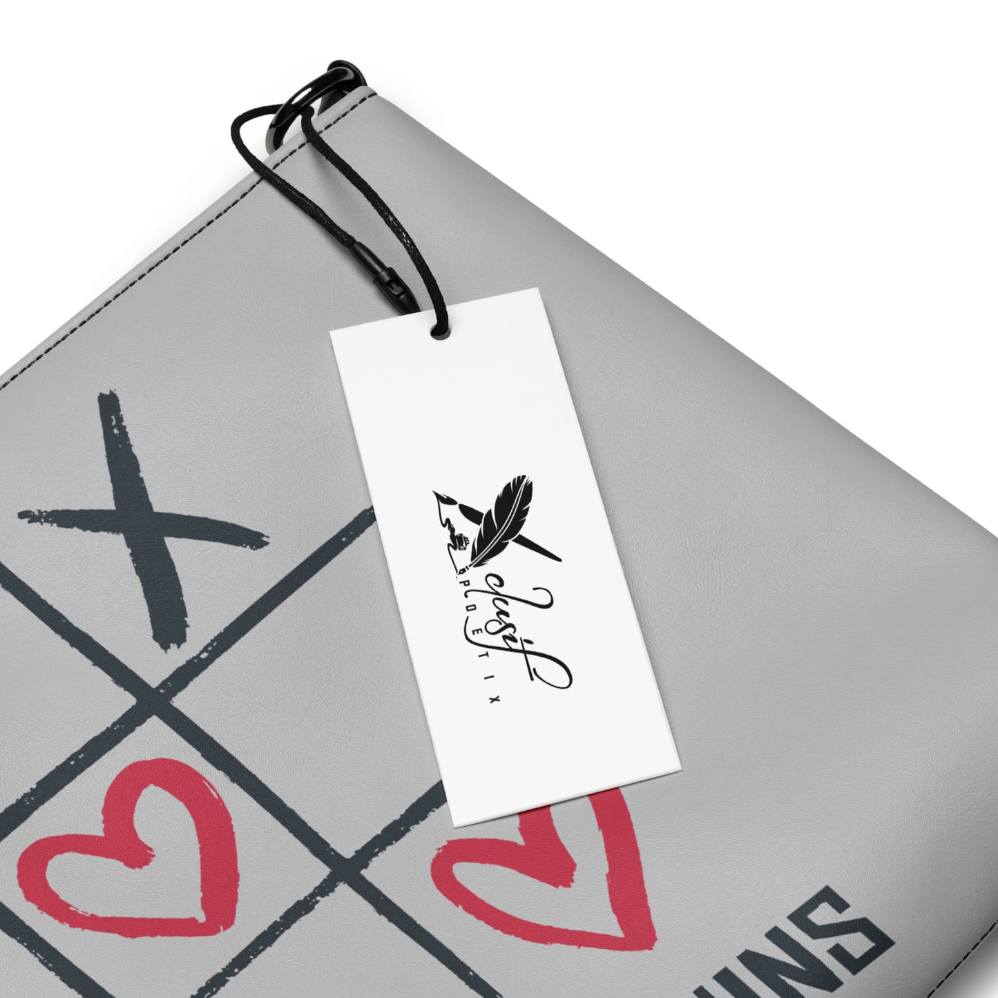 "LOVE ALWAYS WINS" BY XCLUSIF POETIX SILVER Crossbody bag