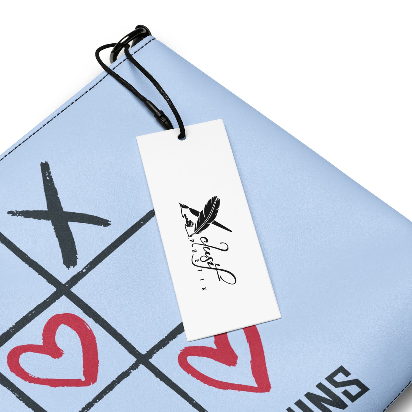 "LOVE ALWAYS WINS" BY XCLUSIF POETIX LIGHT BLUE Crossbody bag