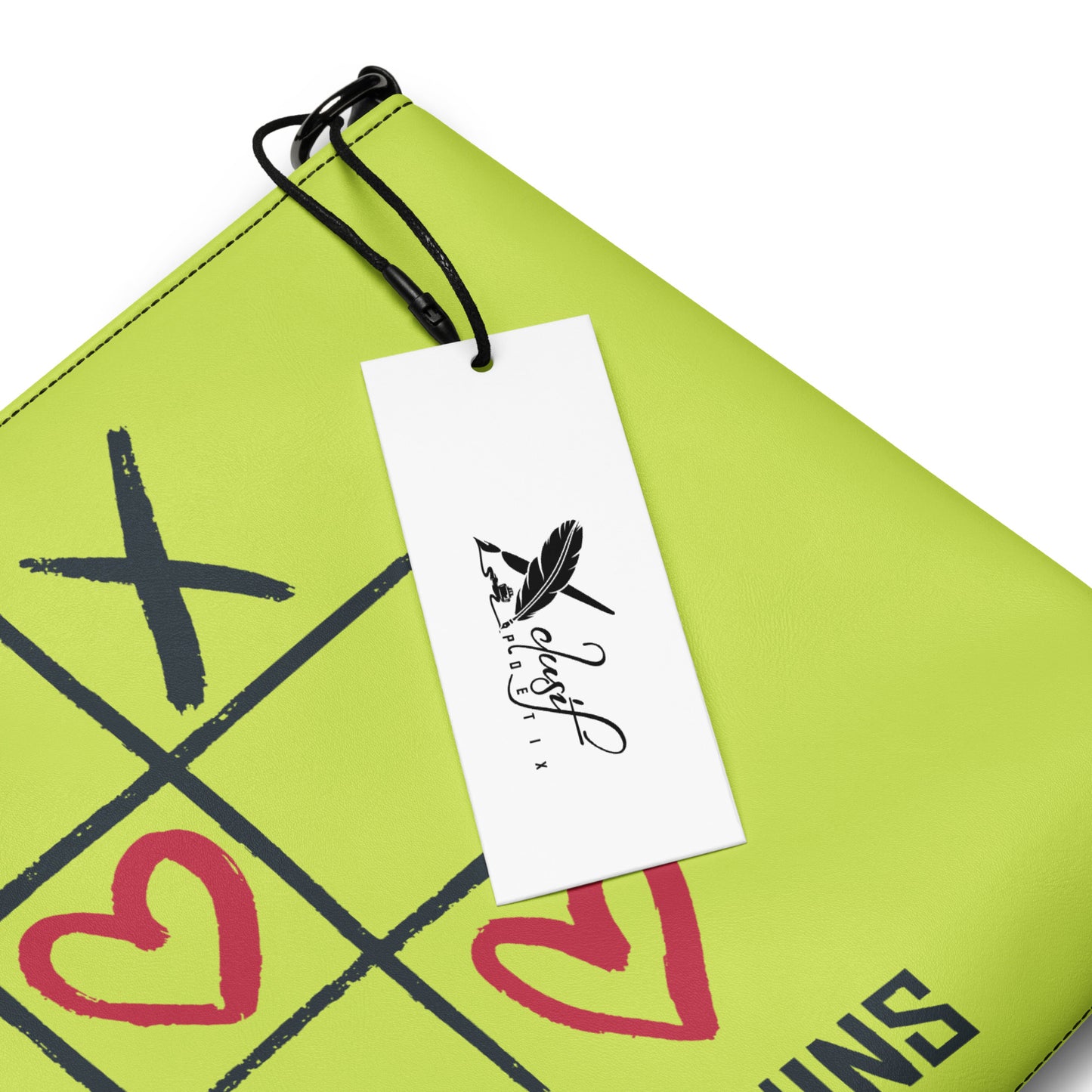 "LOVE ALWAYS WINS" BY XCLUSIF POETIX LIGHT GREEN Crossbody bag